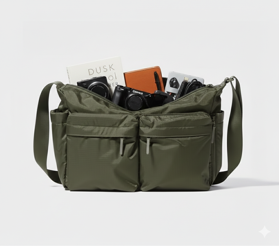 WARESCA | Utility Crossbody Bag | Green