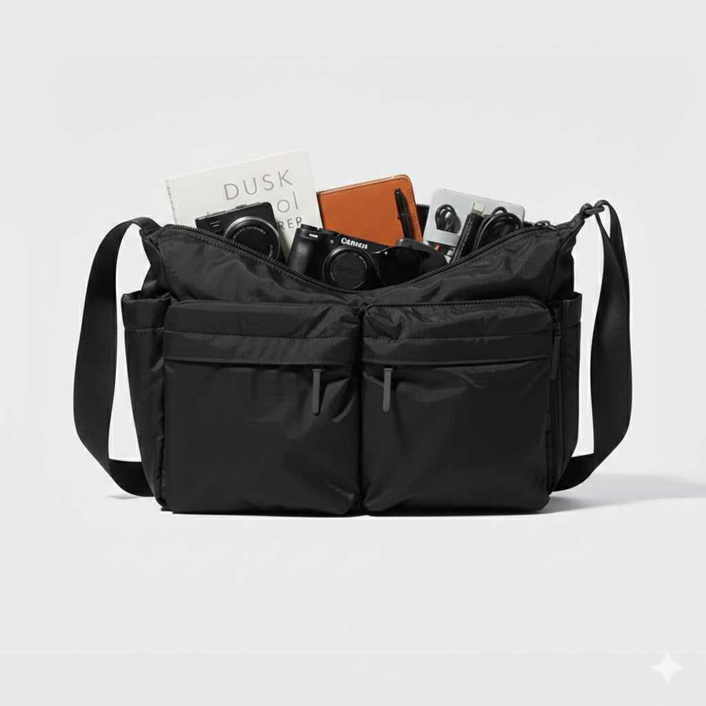 WARESCA | Utility Crossbody Bag | Black